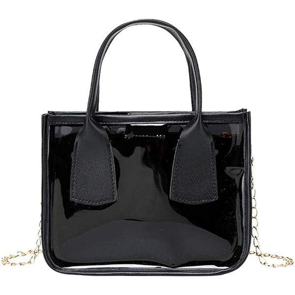 Nacaitang Bolsa Feminina de Ombro 2 em 1 Transparente, Rosa