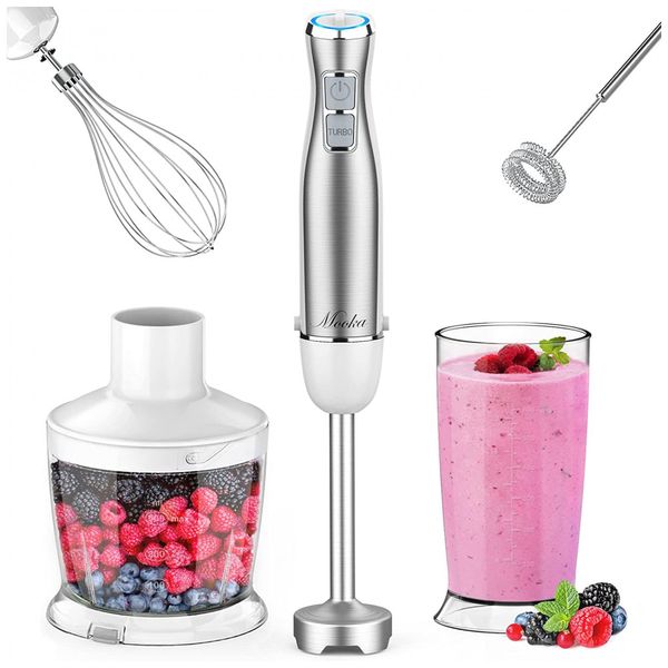 MOOKA Mixer 5 em 1 Multifuncional com 12 Velocidades e Acessórios, 110V, 1100W, Preto