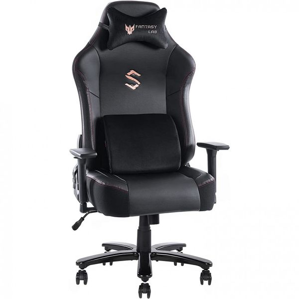 FANTASYLAB Cadeira de Escritório Gamer Reclinável e Ergonômica com Apoio de Braço Ajustável, Rosa