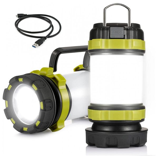 Consciot Lanterna 6000LM com USB, 6 Modos de Luz, á Prova DÁgua IPX4, 50W, Verde