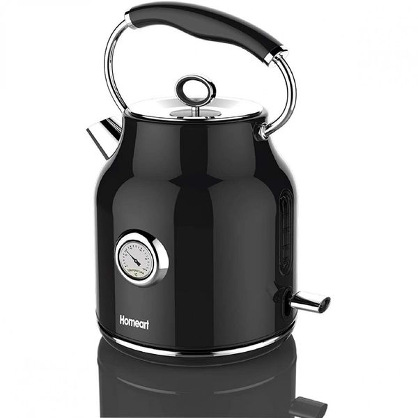 Homeart Chaleira de Chá Elétrica 1.7L, com Apito, Aço Inoxidável, 110V, 1500W, Branca