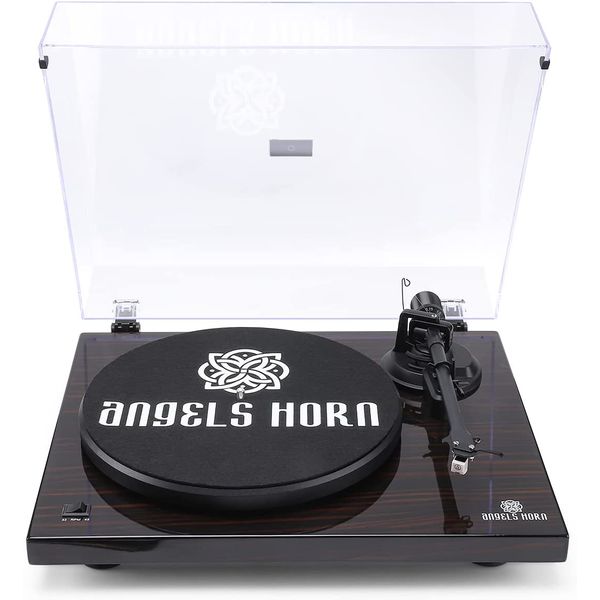 ANGELS HORN AT 3600L Vitrola, Toca Discos 2 Velocidades, sem fio, c, USB, 45 RPM, Marrom