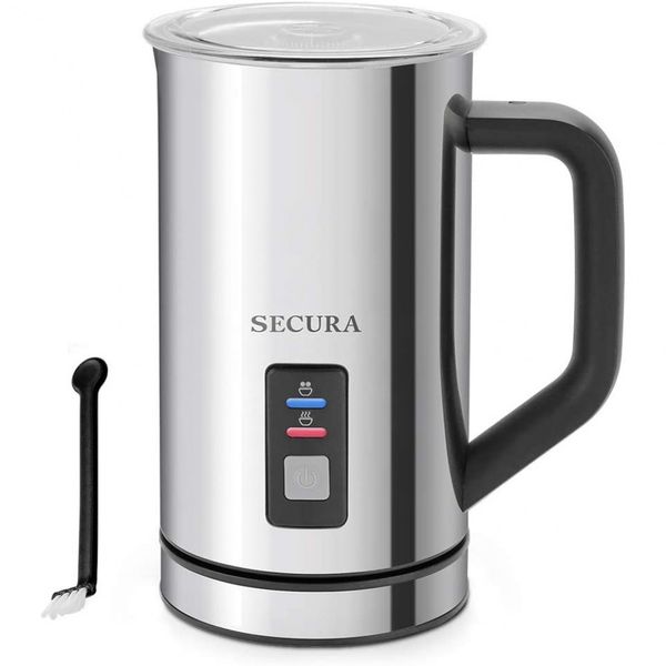 Secura Espumador Elétrico Automático 250 mL, Aço Inoxidável 110V, Prata