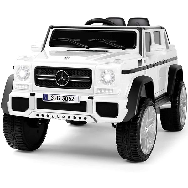 JOYLDIAS Mercedes Benz Carro Elétrico para Crianças 2 Assentos com Controle Remoto, 12V, Branco