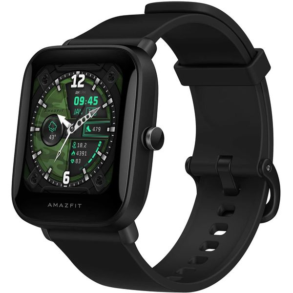 Amazfit Relógio Smartwatch Esportivo, à Prova dÁgua c, Monitoramento Respiratório e Rastreador Físico, para Iphone e Android, Preto