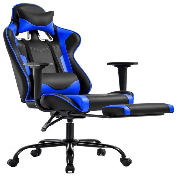 Cadeira de escritório Cadeira de jogos para PC Cadeira de mesa ergonômica executiva de couro PU cadeira de computador com apoio lombar com apoio para