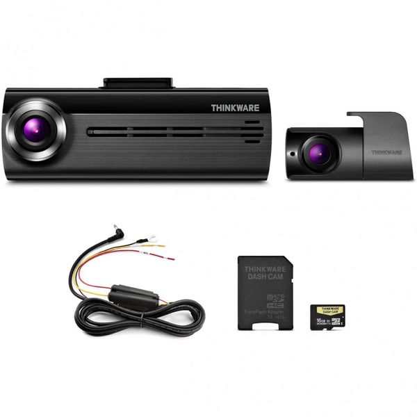 THINKWARE FA200 Dash Cam Bundle with Front Rear Cam, Hardwiring Cable, 16GB MicroSD Card Included, Built in WiFi