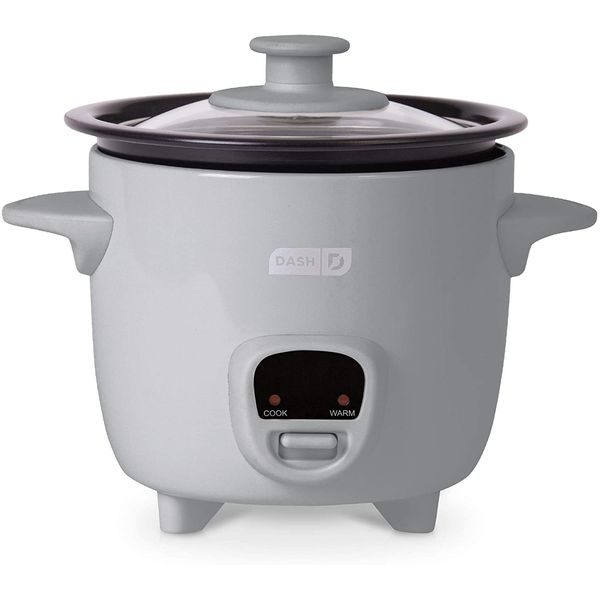 Dash Mini Panela de Arroz Elétrica 1L com Função de Manter Aquecido, 110V, 200W, Cinza