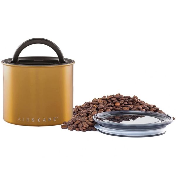 Airscape Pote Hermético para Café 500g em Aço Inoxidável, Preto