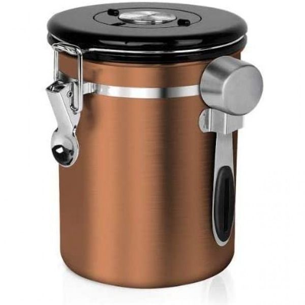 Chefs Star Pote Hermético para Café 1.4L em Aço Inoxidável com Colher Medidora, Cobre