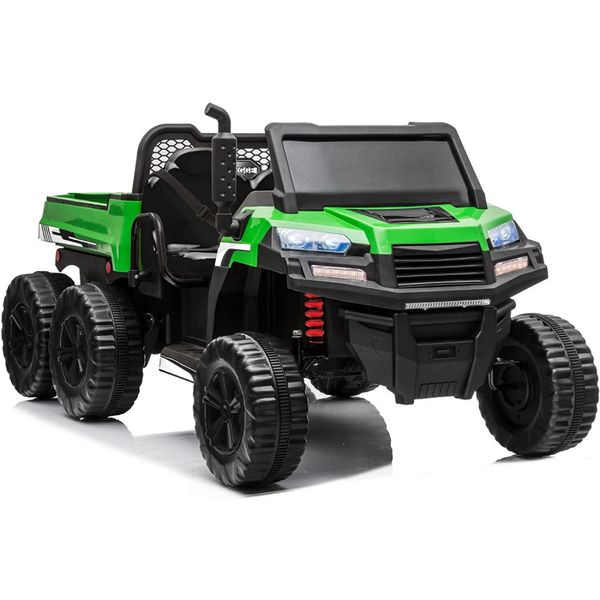 Sopbost Carro, Carrinho Elétrico 2 Assentos 12V, com Luzes de LED, MP3, Verde