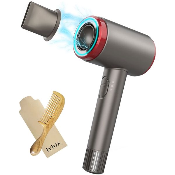 Lylux Secador de Cabelo Profissional com Bico Magnético, 88W, Cinza