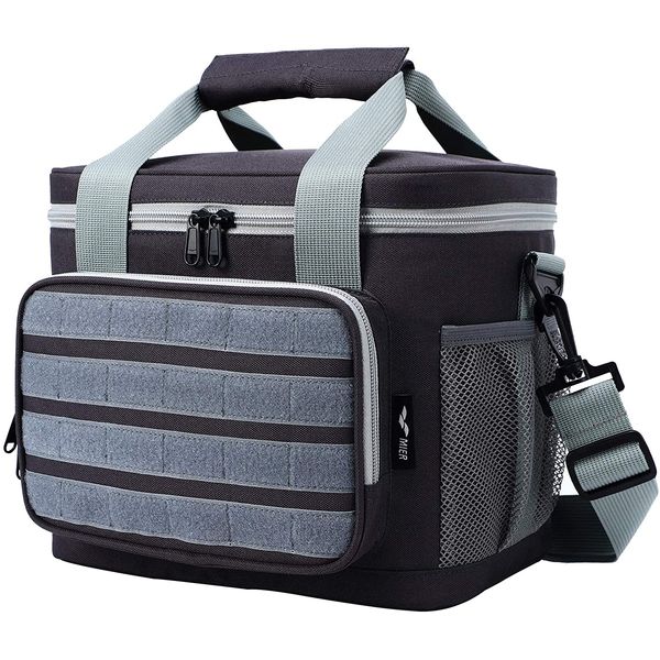MIER Bolsa Térmica Portátil 12L, Mantém Quente, Frio Por até 8H, Cinza