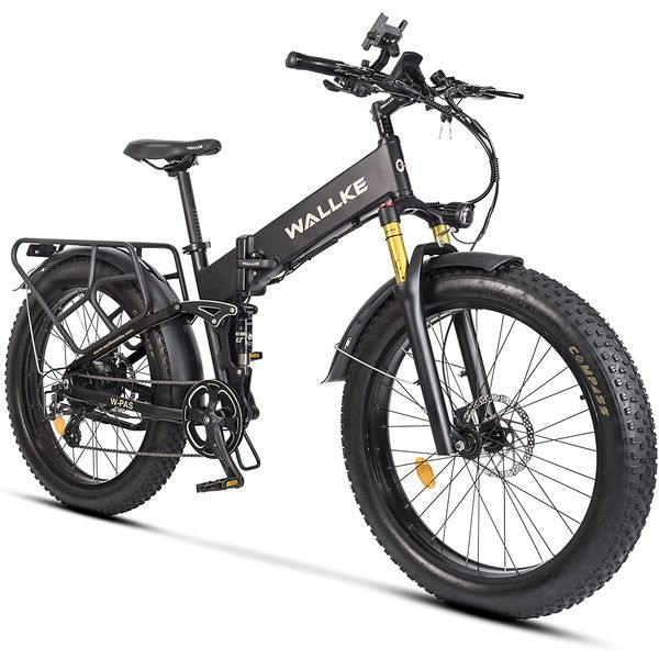 W Wallke X3 Bicicleta Elétrica Motorizada 8 Velocidades e 3 Modos, 750W, Preta
