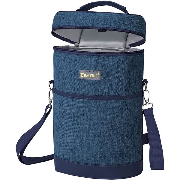 BALEINE Bolsa Térmica Para Transporte de Vinhos até 2 Garrafas, Azul