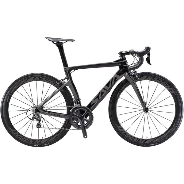 SAVADECK Phantom 2.0 Bicicleta de Fibra de Carbono 700C, 22 Velocidades, Preta