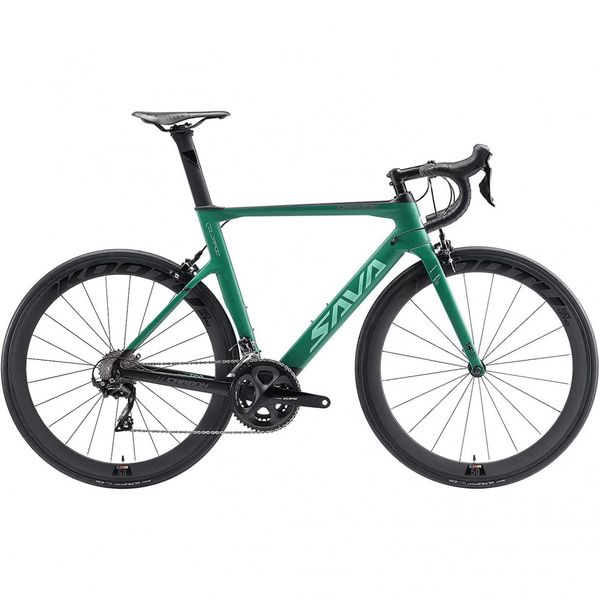 SAVA HERD6.0 T800 Bicicleta para Corrida com Fibra de Carbono 700C com 22 Velocidades, Ultraleve, Verde