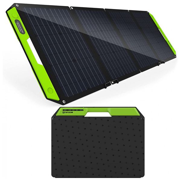 Painel Solar Carregador de Bateria para Geradores, USB, 120W, 12V, 1 painel, TOPSOLAR, Preto