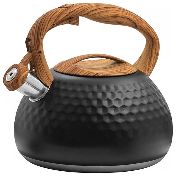 Chaleira de Chá 2.8L, com Apito, Aço Inoxidável, TEDSWAIT, Preto