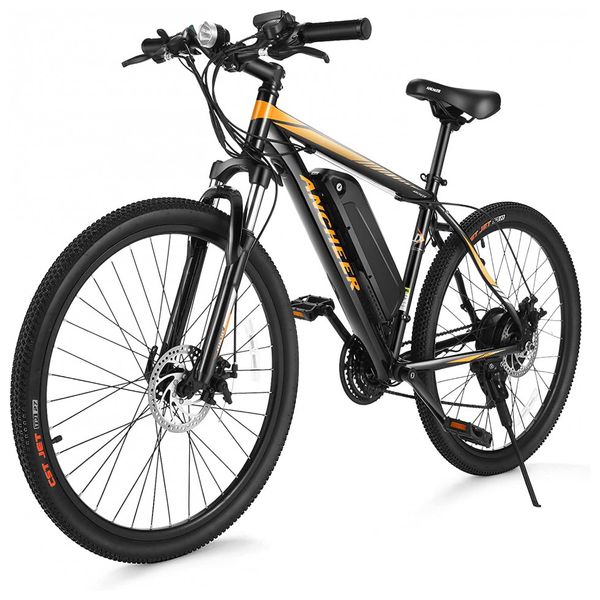 Bicicleta Elétrica Motorizada 21 Velocidades e 3 Modos, 350W, ANCHEER, Preto