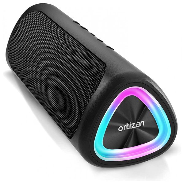 Caixa de Som Bluetooth sem Fio Portátil à Prova d IPX7, 24W, até 30H, ORTIZAN M7, Preto