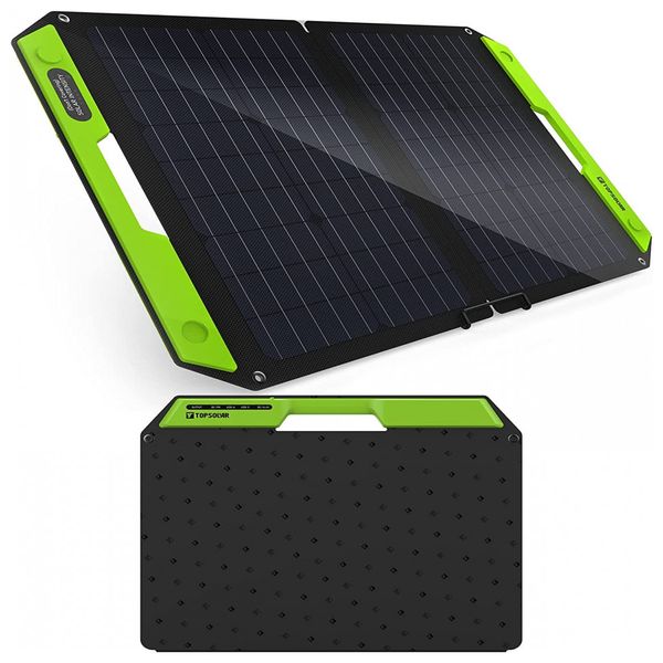TP solar Kit Painel Solar, Carregador solar portátil com USB, 60W, 19V, 1 unidade, TOPSOLAR, Preto