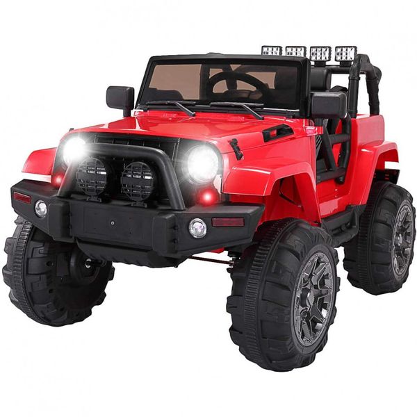 Carro, Carrinho Elétrico 2 Assentos 12V, com Luzes de LED e Controle Remoto, TOBBI, Vermelho