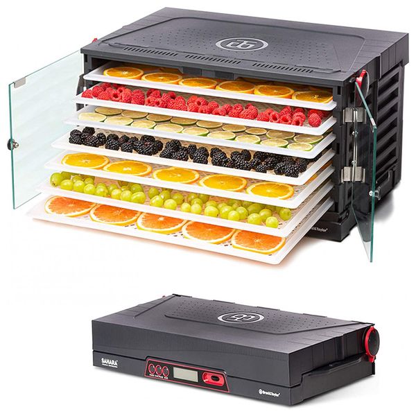SAHARA Máquina desiatadora de Alimentos com 7 Bandejas, Aço Inoxidável, 750W, 110v, BROD TAYLOR DR 710P, Preto