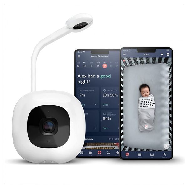 Babá Eletrônica 1080p com Suporte de Chão, Compatível com IOS e Android, NANIT N301US, Branco