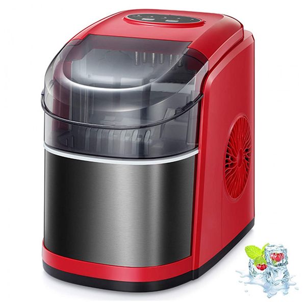 Máquina de Gelo Automática Portátil até 11 kg de Gelo em 24h, 110v, KISMILE HZB 12, C, Vermelho