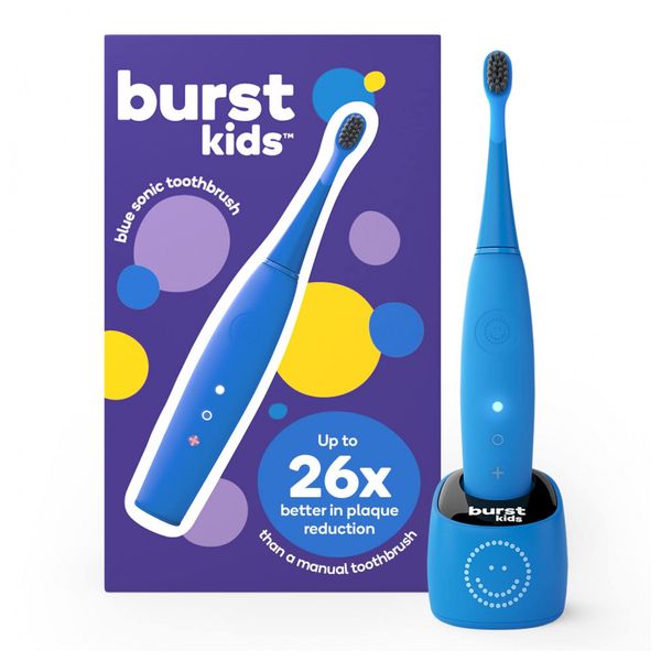 kids Escova de Dentes Elétrica Ergonômica Infantil para Crianças de 3, BURST, Azul