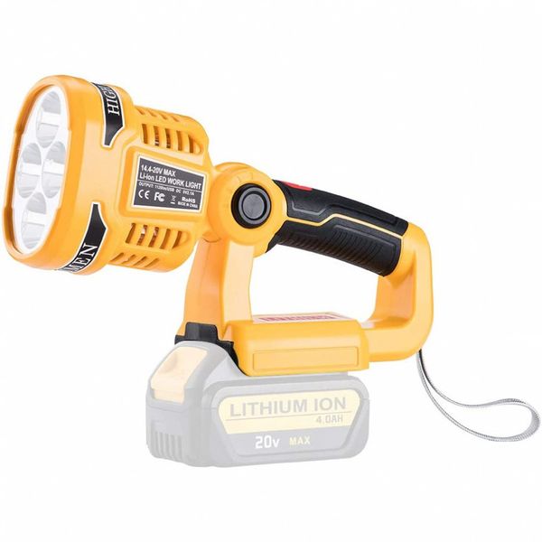 Lanterna de Mão 1120LM, 12W com Bateria Recarrégavel para Trabalho, Amarela, HIPOKE, Amarelo