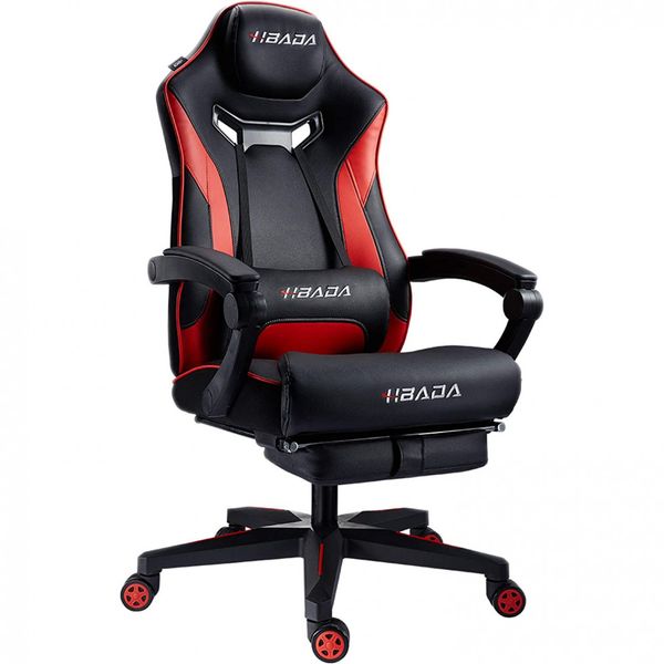 Cadeira de Escritório Gamer Reclinável e Ergonômica com Apoio de Braço Ajustável, ou, HBADA, Vermelho