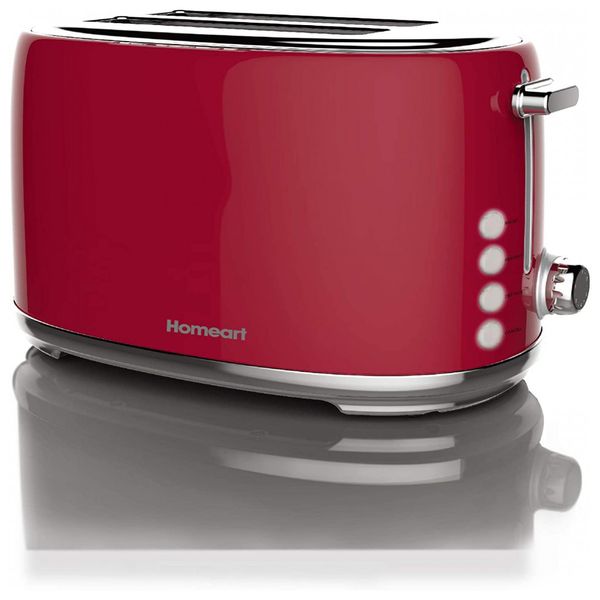 Torradeira 2 Fatias, Aço Inoxidável, 900W, 110v, HOMEART 2 Slice, Vermelho