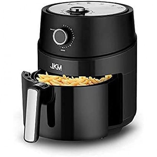 Fritadeira Elétrica AirFryer, Capacidade 3L com Temporizador Ajustável, 1500W, 110v, JKM, Preto