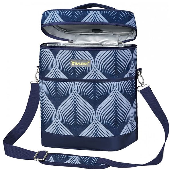 Bolsa Térmica Para Transporte de Vinhos até 4 Garrafas, BALEINE, Azul
