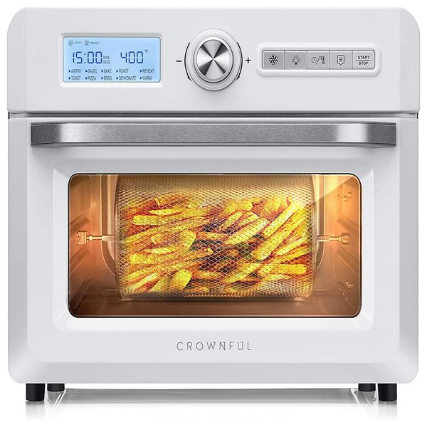 Fritadeira Elétrica AirFryer 10 em 1, Capacidade 18L, 1550W, 110v, CROWNFUL TO5712T UL, Branco