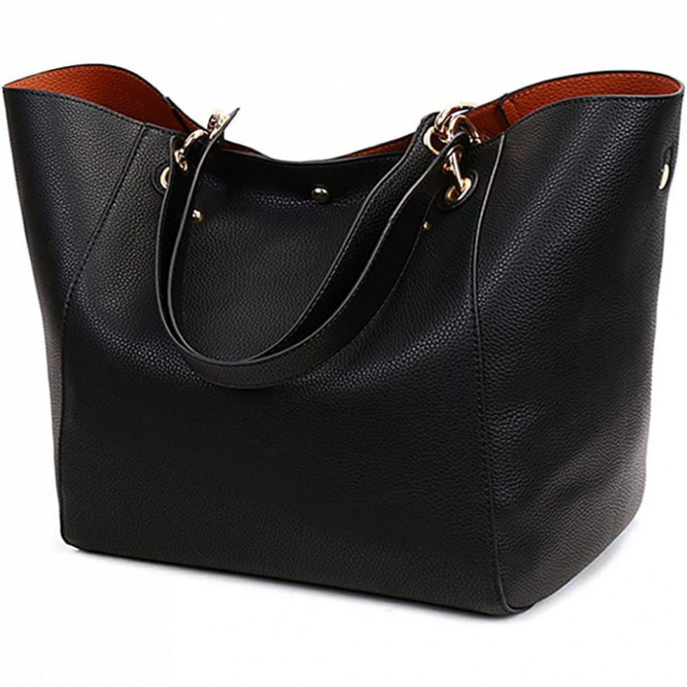 Pahajim Bolsa Feminina de Ombro em Couro Sintético e com Grande Capacidade, Azul