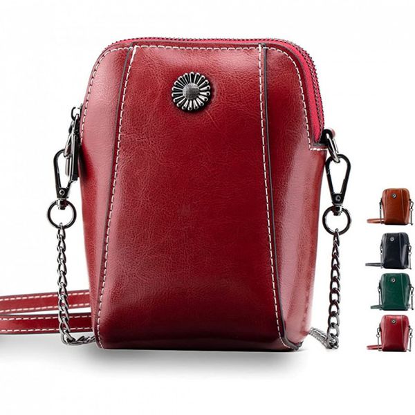 TRODANCE Bolsa Feminina de Ombro em Couro , Vermelha