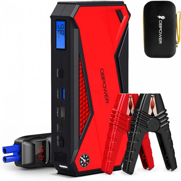 Bateria de Carro Auxiliar 600A Pico 18000mAh até 6.5L gás , 5.2L motor diesel LCD LED