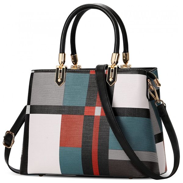 TIBES Bolsa de Ombro Feminino com Alça Superior em Estampa de Três Toneladas