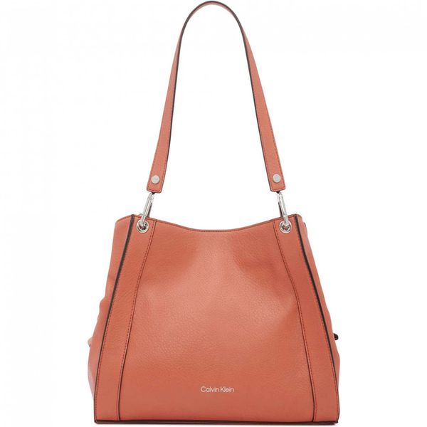 Calvin Klein Ellie Bolsa Feminina de Ombro com Compartimento Triplo, Marrom