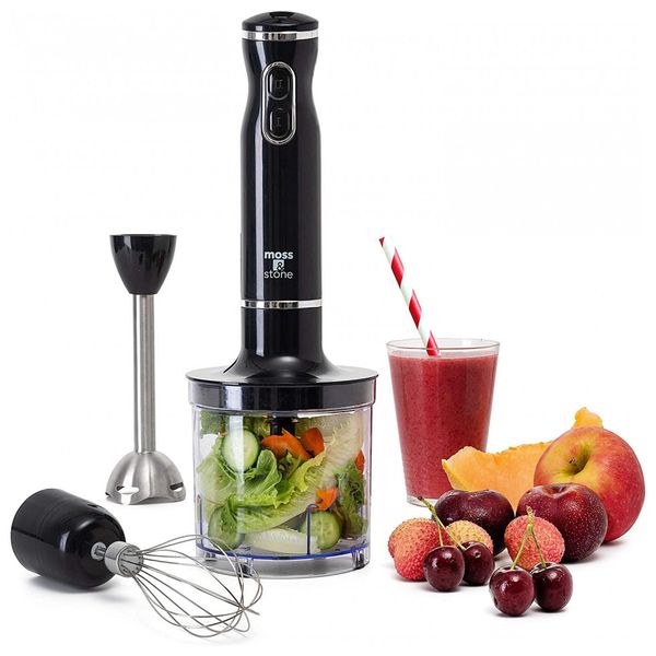Mixer Multifuncional com Cabo Ergonômico, Aço Inoxidável, 300W, 110v, MOSS STONE, Preto