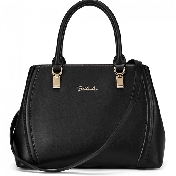 HOSTANTEN Bolsa de Couro Feminina, Preta