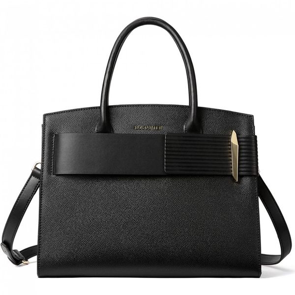 HOSTANTEN Bolsa de Couro Feminina, Preta
