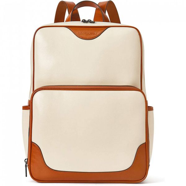 HOSTANTEN Mochila Feminina de Couro Casual para Trabalho, Faculdade, Branco
