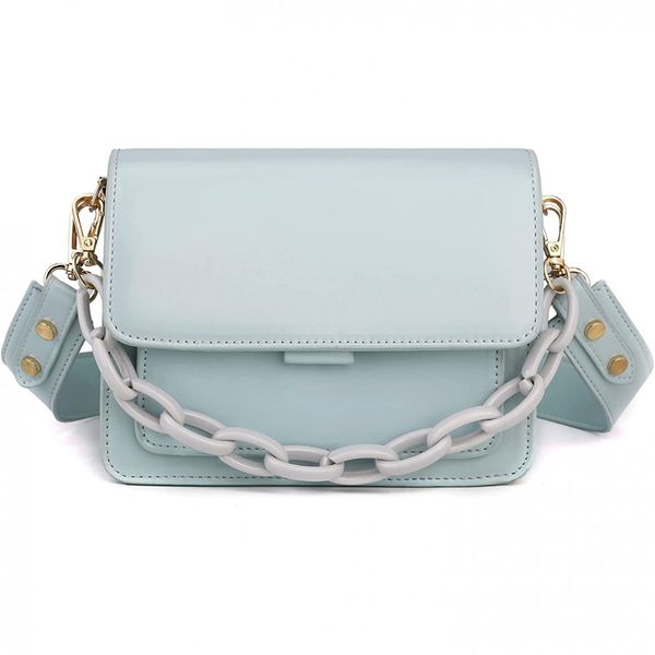 Bolsa Feminina de Ombro em Couro Sintético, ZOCILOR, Azul