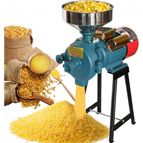 SLSY Electric Grain Mill Grinder Heavy Duty 3000W, 110V Grain Grinder Machine Feed Grain Mills, Dry Cereals Rice Coffee Wheat Corn Mills with Funnel