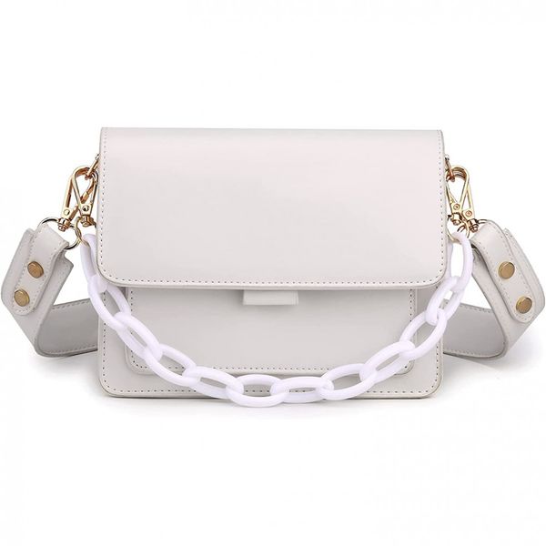 Bolsa Feminina de Ombro, Couro Sintético, ZOCILOR, Branco