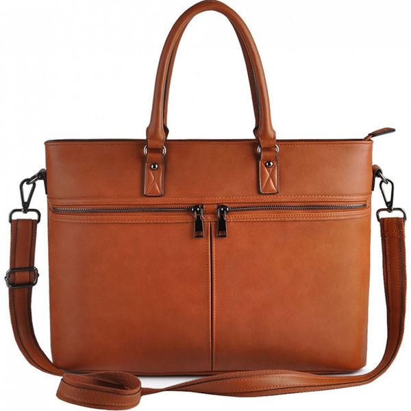 EDODAY Bolsa, Pasta Feminina para Laptop Marrom